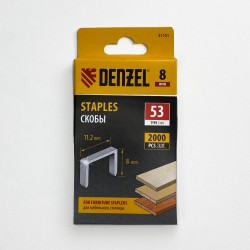 Denzel Скобы, 8 мм, для мебельного степлера, тип 53, 2000 шт.  в Северске