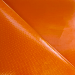 Тентовый материал ПВХ 450 гр/м2, Оранжевый (Ширина 160см), на отрез  в Северске, 450 г/м2, 699 руб