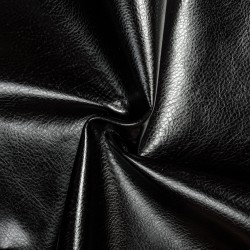 Ткань Дерматин (Кожзам) для мебели, цвет Черный (на отрез)  в Северске