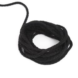 Шнур для одежды тип 2, цвет Чёрный (плетено-вязаный/полиэфир)  в Северске